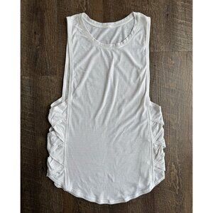 Lululemon Var-City Workout Tank - Heathered White (Striped) - Size 2